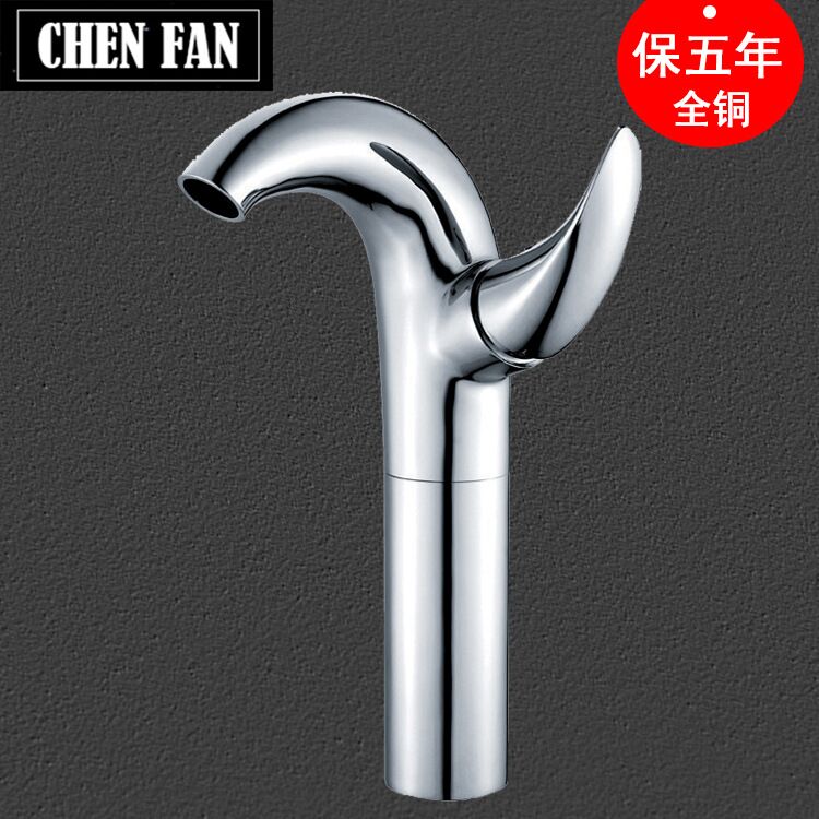 廠(chǎng)家直銷(xiāo)歐式全銅冷熱加高腳臺(tái)上洗臉面盆水龍頭潔具水暖衛(wèi)浴批發(fā)